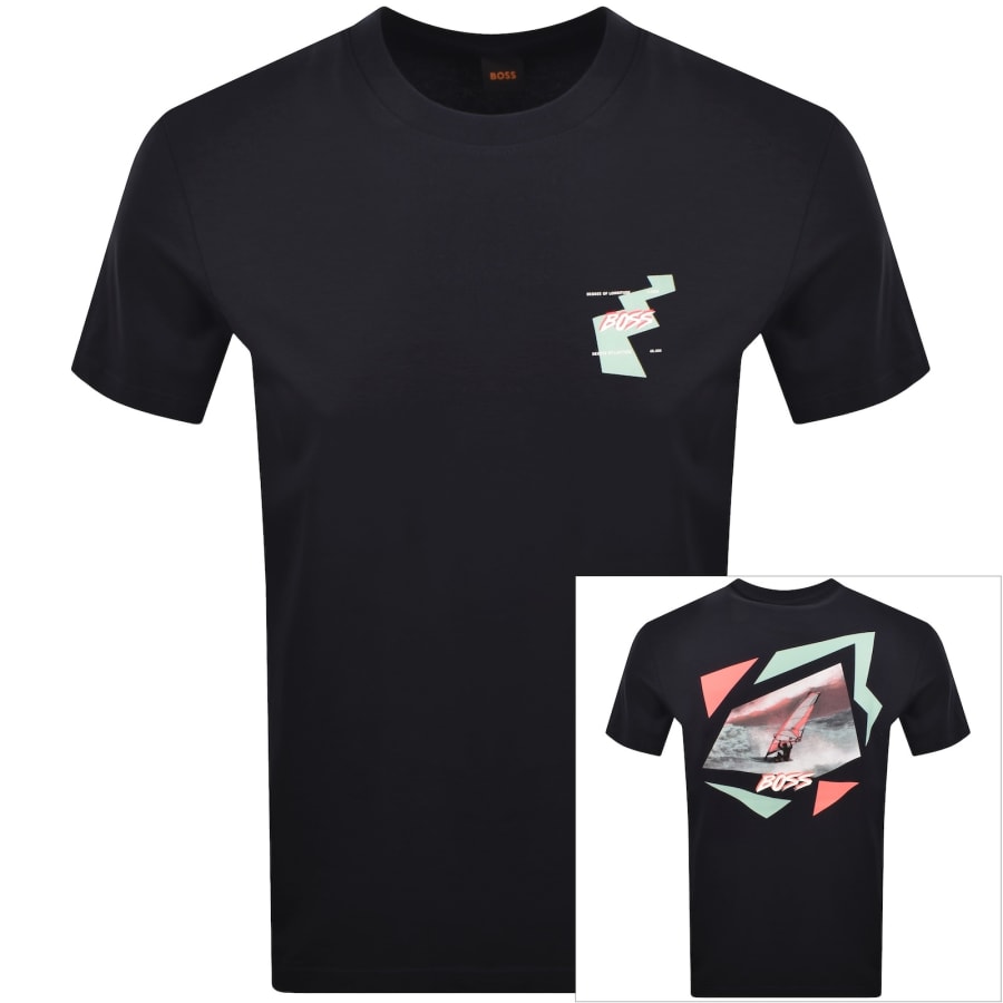 BOSS Movement T Shirt Dark Blue | Mainline Menswear us